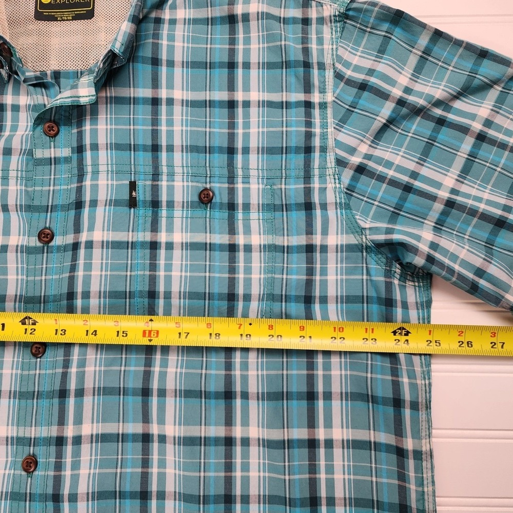 G.H. Bass Explorer Men's XL Plaid Button Down Outdoor Fishing Hiking Shirt Blue - Picture 4 of 8